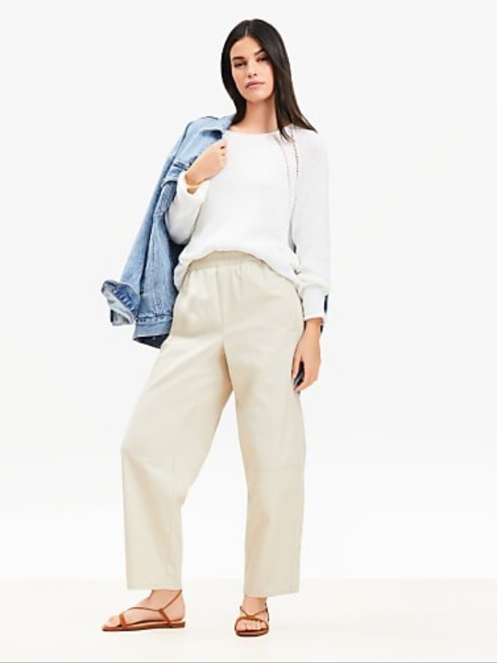 Women's LOFT Pull On Barrel Pants In Twill